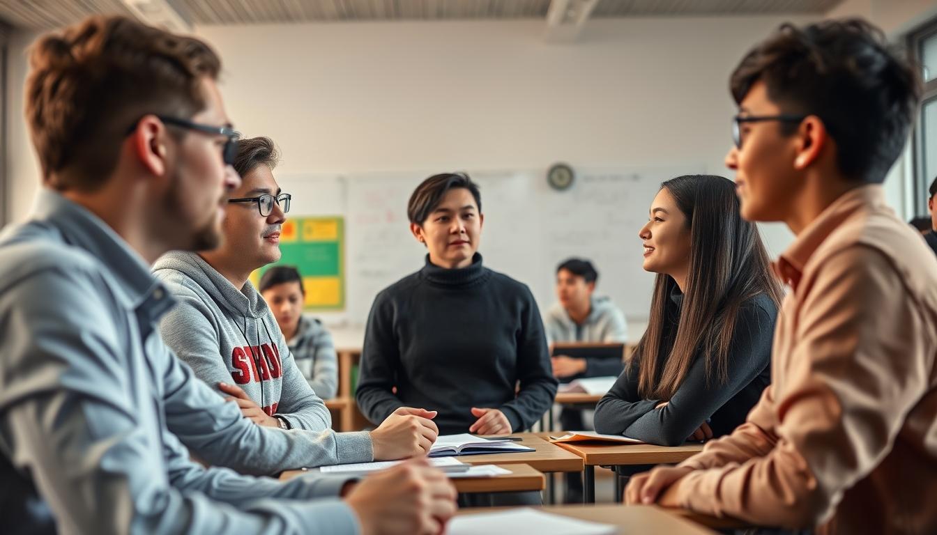 Students working in research laboratory